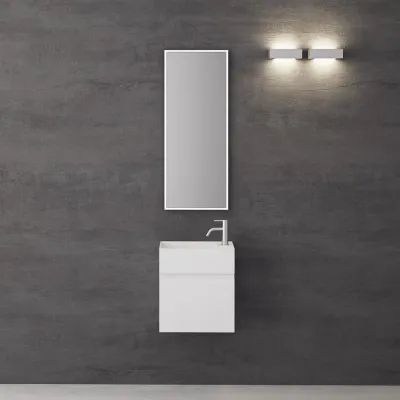 Compact 03L - Tvättställsskåp 45x25, Matt Vit SolidTec®