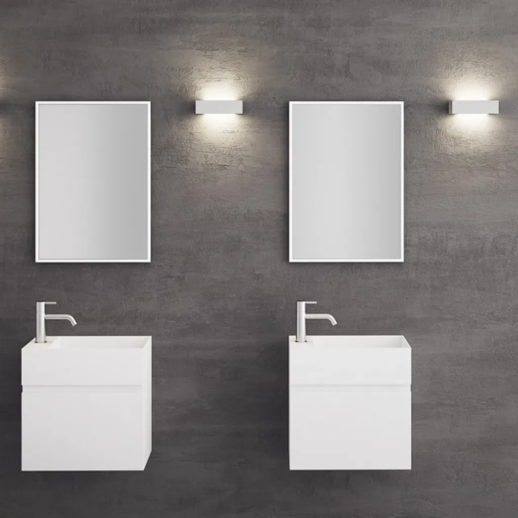 Compact 04R - Tvättställsmöbel 50x30, Matt Vit SolidTec®