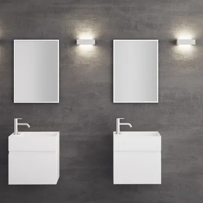 Compact 04R - Tvättställsmöbel 50x30, Matt Vit SolidTec®