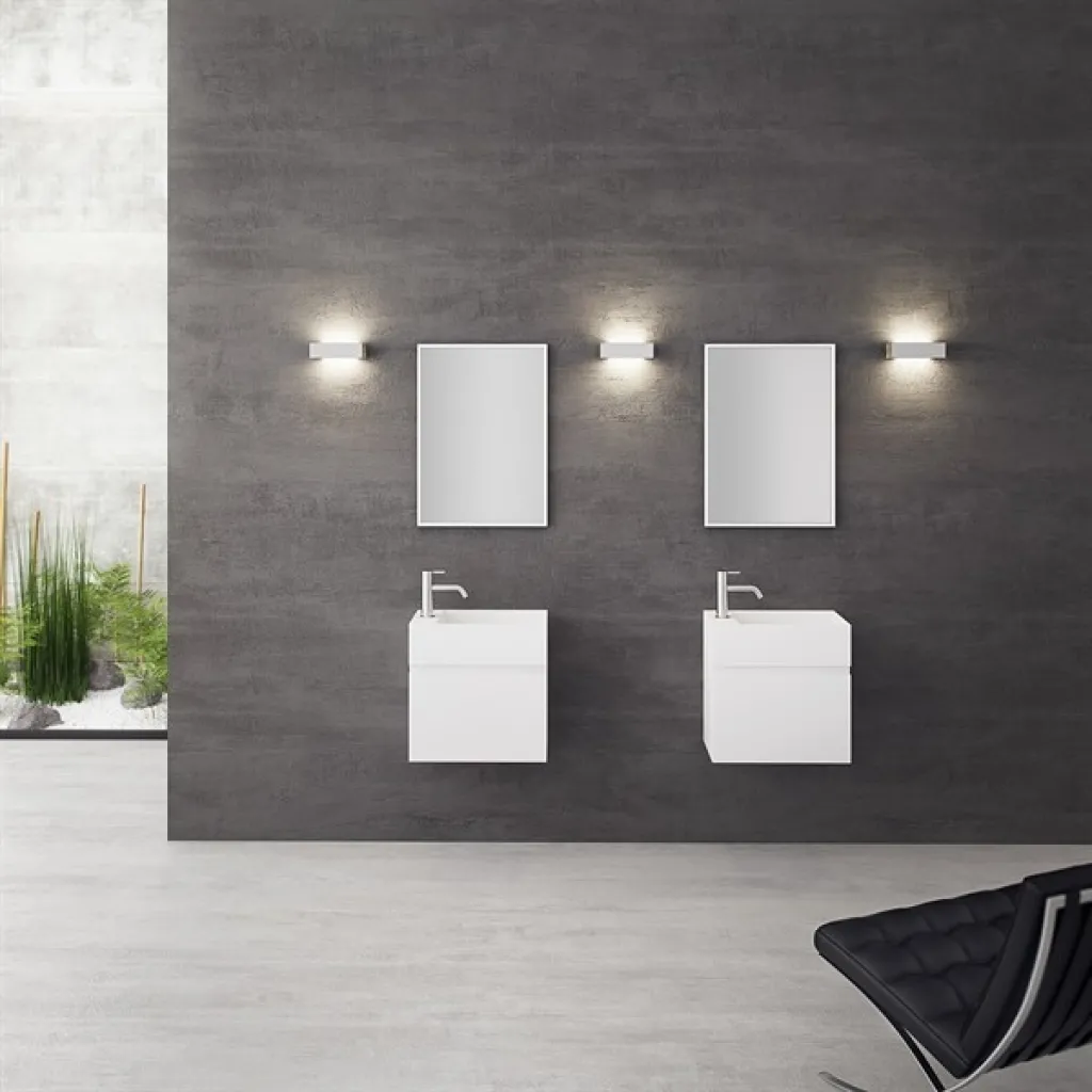Compact 04R - Tvättställsmöbel 50x30, Matt Vit SolidTec®