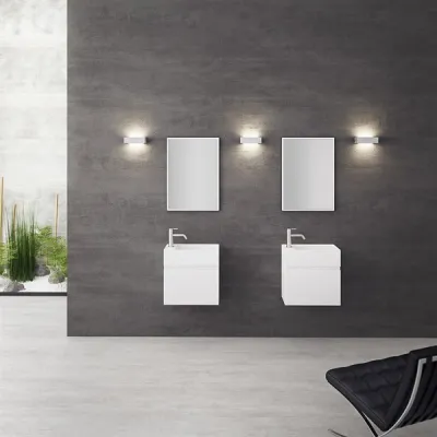 Compact 04R - Tvättställsmöbel 50x30, Matt Vit SolidTec®