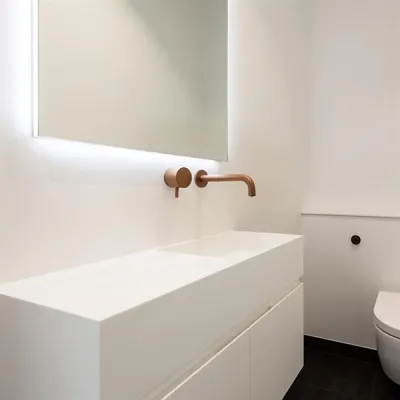 Compact 08R - Tvättställsskåp 75x32, Matt Vit SolidTec®