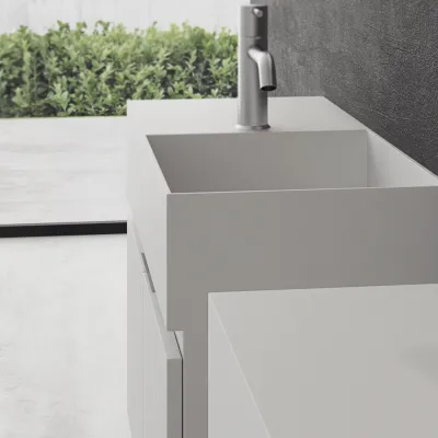 Compact 08R - Tvättställsskåp 75x32, Matt Vit SolidTec®