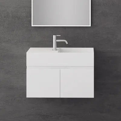 Compact 08R - Tvättställsskåp 75x32, Matt Vit SolidTec®