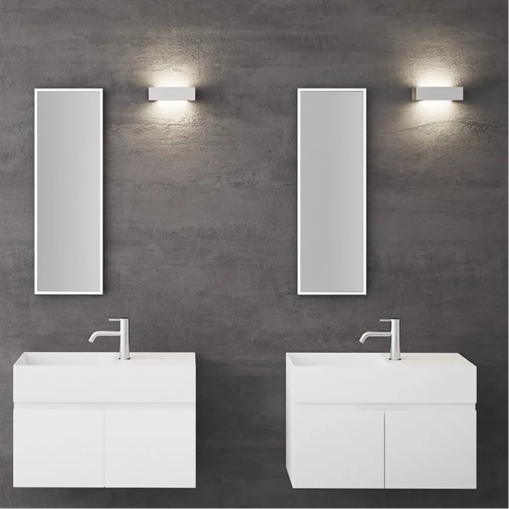 Compact 08L - Tvättställsskåp 75x32, Matt Vit SolidTec®