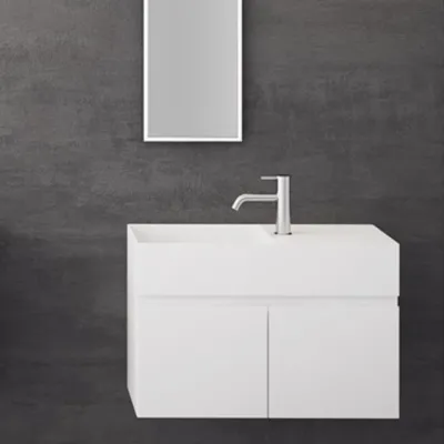 Compact 08L - Tvättställsskåp 75x32, Matt Vit SolidTec®