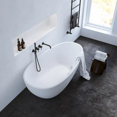 Boheme XL 170 - Badkar 170x88, Massivt Matt vit SolidTec®