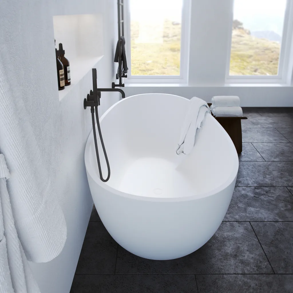 Boheme XL 170 - Badkar 170x88, Massivt Matt vit SolidTec®