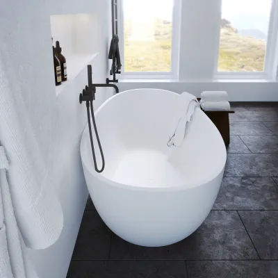 Boheme XL 170 - Badkar 170x88, Massivt Matt vit SolidTec®