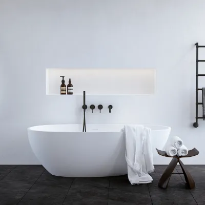 Boheme XL 170 - Badkar 170x88, Massivt Matt vit SolidTec®