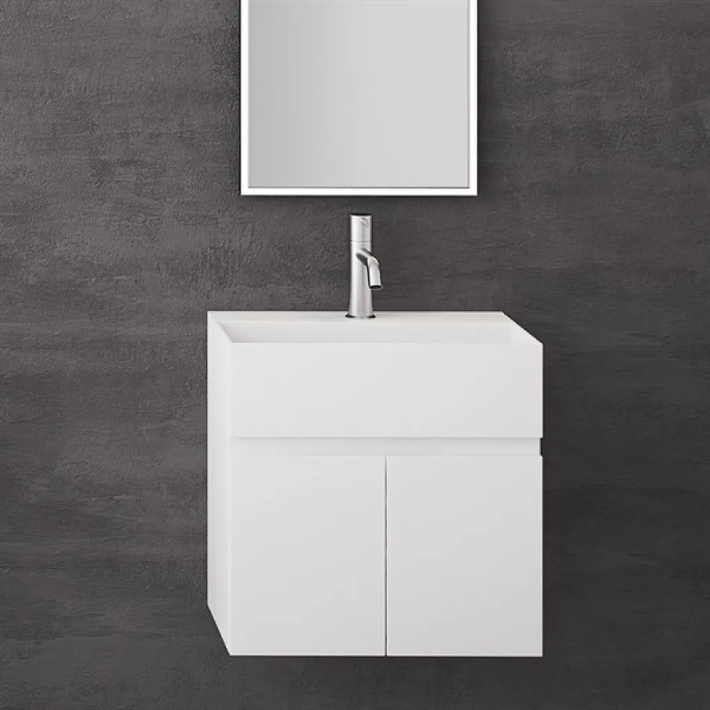 Compact 01 - Tvättställsskåp 45x35, Matte White SolidTec®