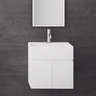 Compact 01 - Tvättställsskåp 45x35, Matte White SolidTec®