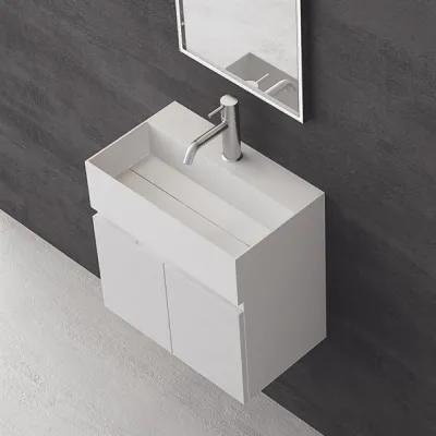 Compact 01 - Tvättställsskåp 45x35, Matte White SolidTec®
