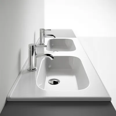 ArkiLife® Smart D 120 - 120,5x46,5 cm Vit porslinstvättställ