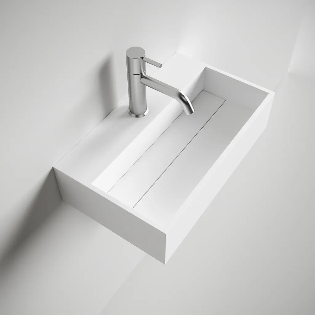 Kubo 50 - 50x30 Tvättställ, Matt vit SolidTec®