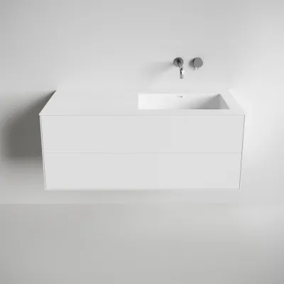 Copenhagen Chic 120R - Badrumsmöbler, Corian®, Mattvit