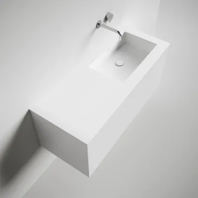 Copenhagen Chic 120R - Badrumsmöbler, Corian®, Mattvit