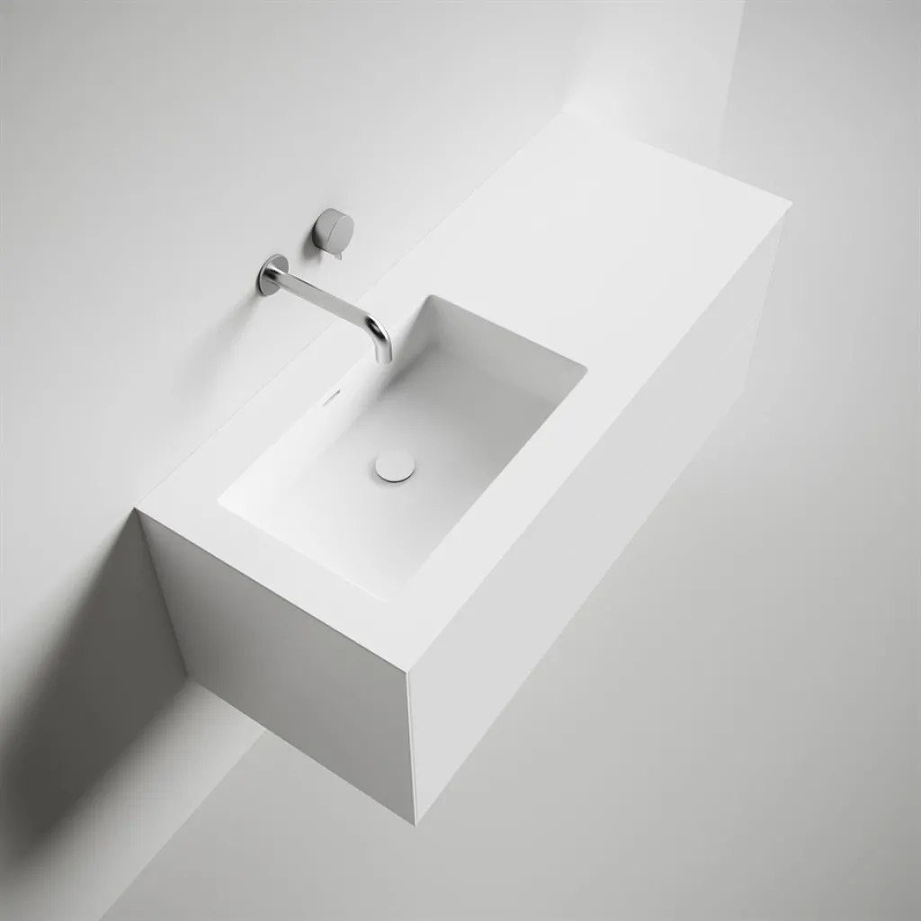 Copenhagen Chic 120L - Badrumsmöbler, Corian®, Mattvit
