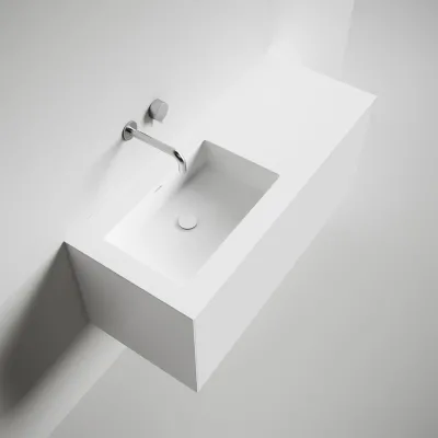 Copenhagen Chic 120L - Badrumsmöbler, Corian®, Mattvit