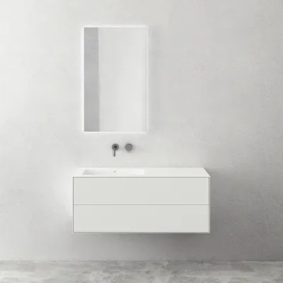 Copenhagen Chic 120L - Badrumsmöbler, Corian®, Mattvit