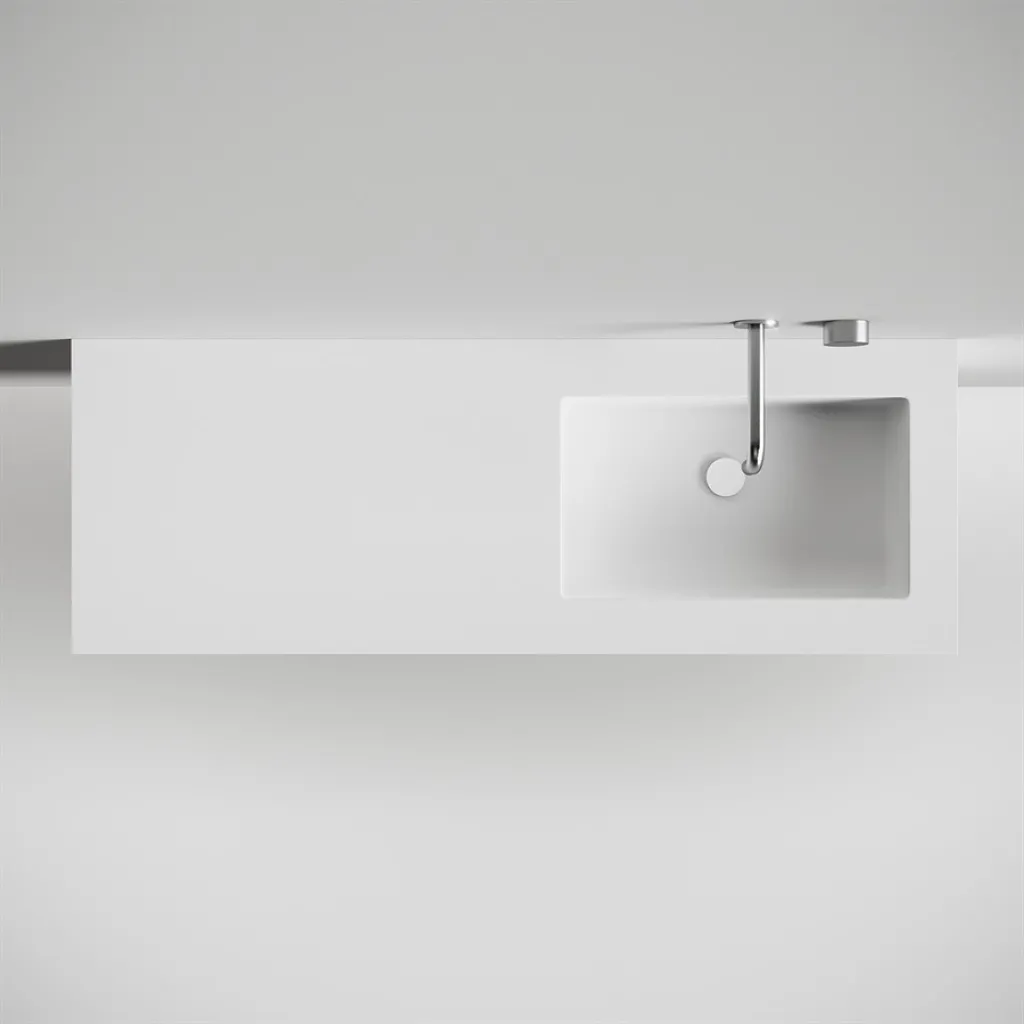 Copenhagen Chic 140R - Badrumsmöbler, Corian®, Mattvit