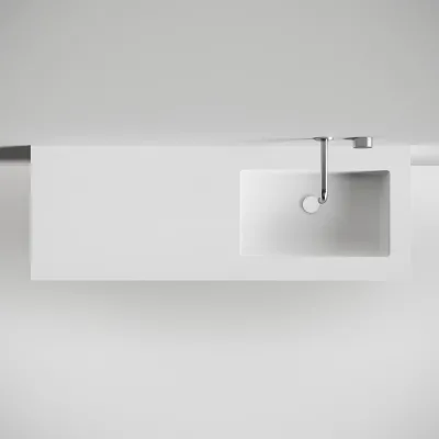 Copenhagen Chic 140R - Badrumsmöbler, Corian®, Mattvit