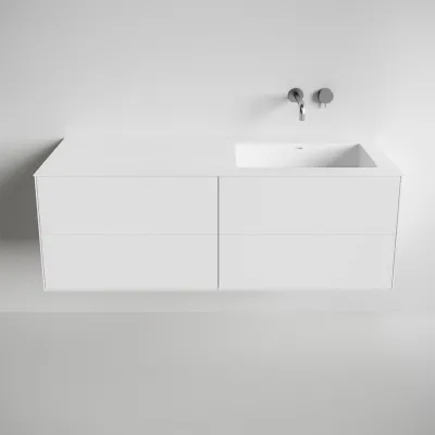 Copenhagen Chic 140R - Badrumsmöbler, Corian®, Mattvit