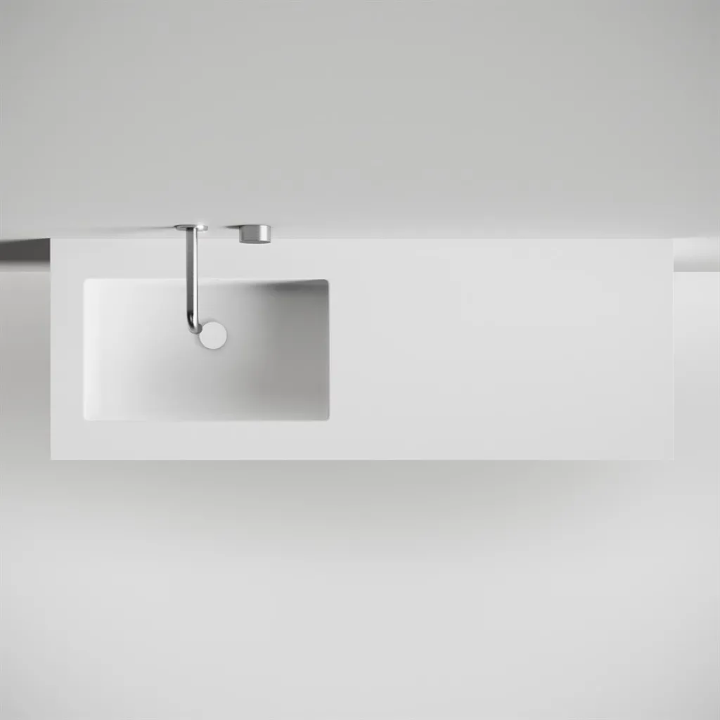 Copenhagen Chic 140L - Badrumsmöbler, Corian®, Mattvit