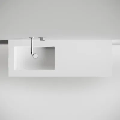 Copenhagen Chic 140L - Badrumsmöbler, Corian®, Mattvit
