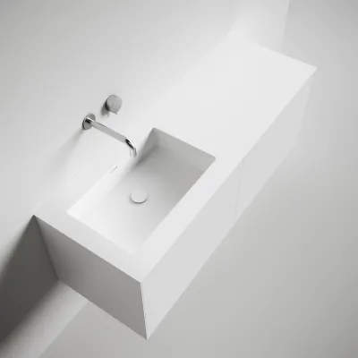 Copenhagen Chic 140L - Badrumsmöbler, Corian®, Mattvit