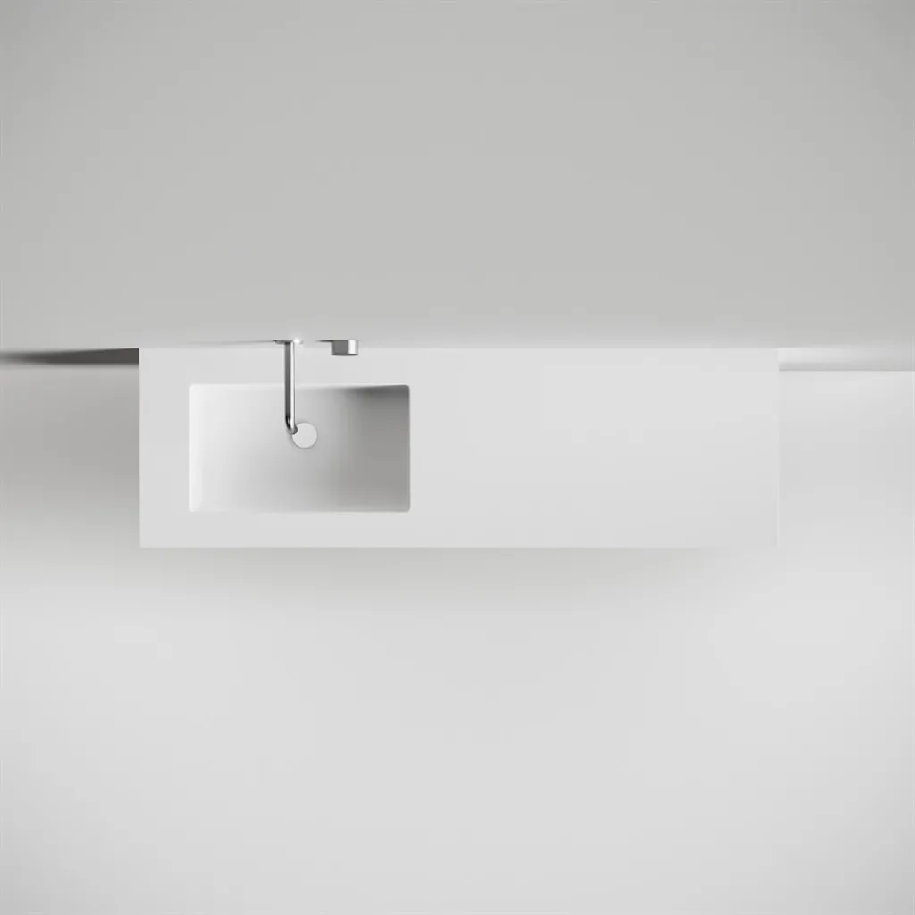 Copenhagen Chic 160L - Badrumsmöbler, Corian®, Mattvit