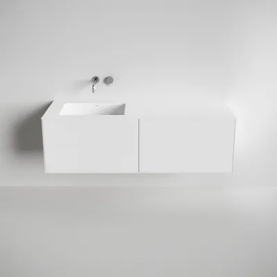Copenhagen Chic 160L - Badrumsmöbler, Corian®, Mattvit