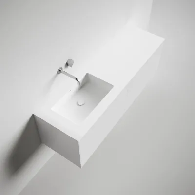 Copenhagen Chic 160L - Badrumsmöbler, Corian®, Mattvit