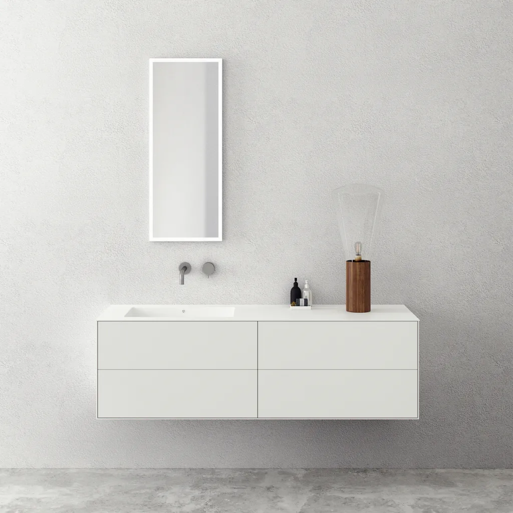 Copenhagen Chic 160L - Badrumsmöbler, Corian®, Mattvit