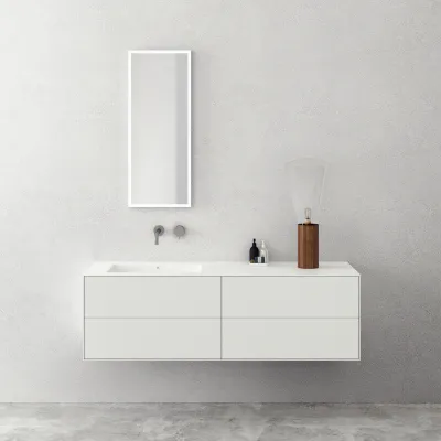 Copenhagen Chic 160L - Badrumsmöbler, Corian®, Mattvit