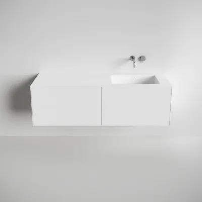 Copenhagen Chic 160R - Badrumsmöbler, Corian®, Mattvit