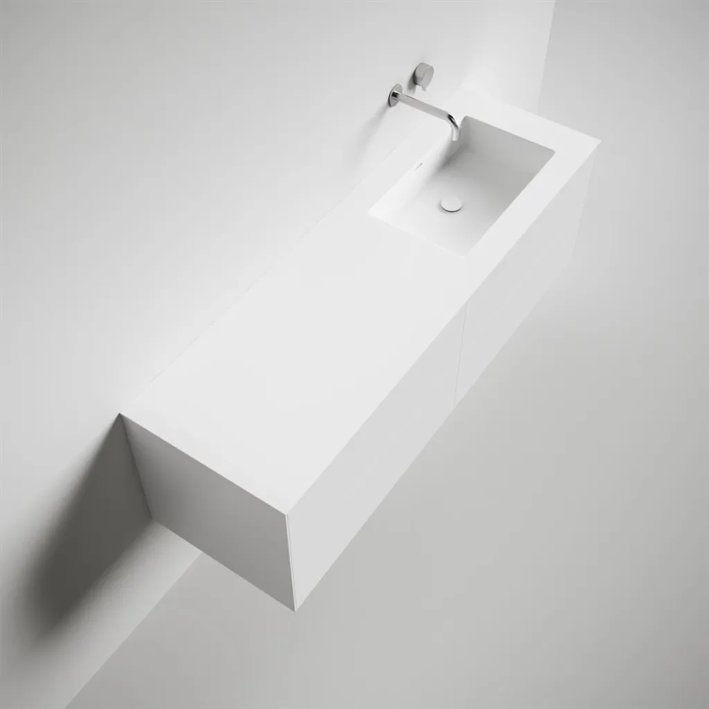 Copenhagen Chic 160R - Badrumsmöbler, Corian®, Mattvit