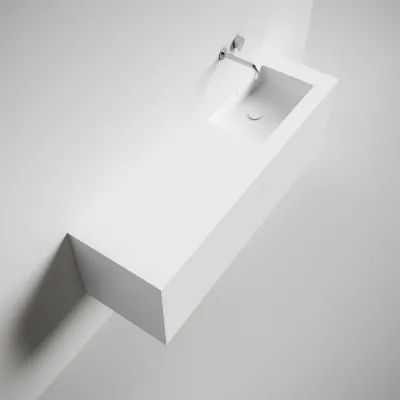 Copenhagen Chic 160R - Badrumsmöbler, Corian®, Mattvit