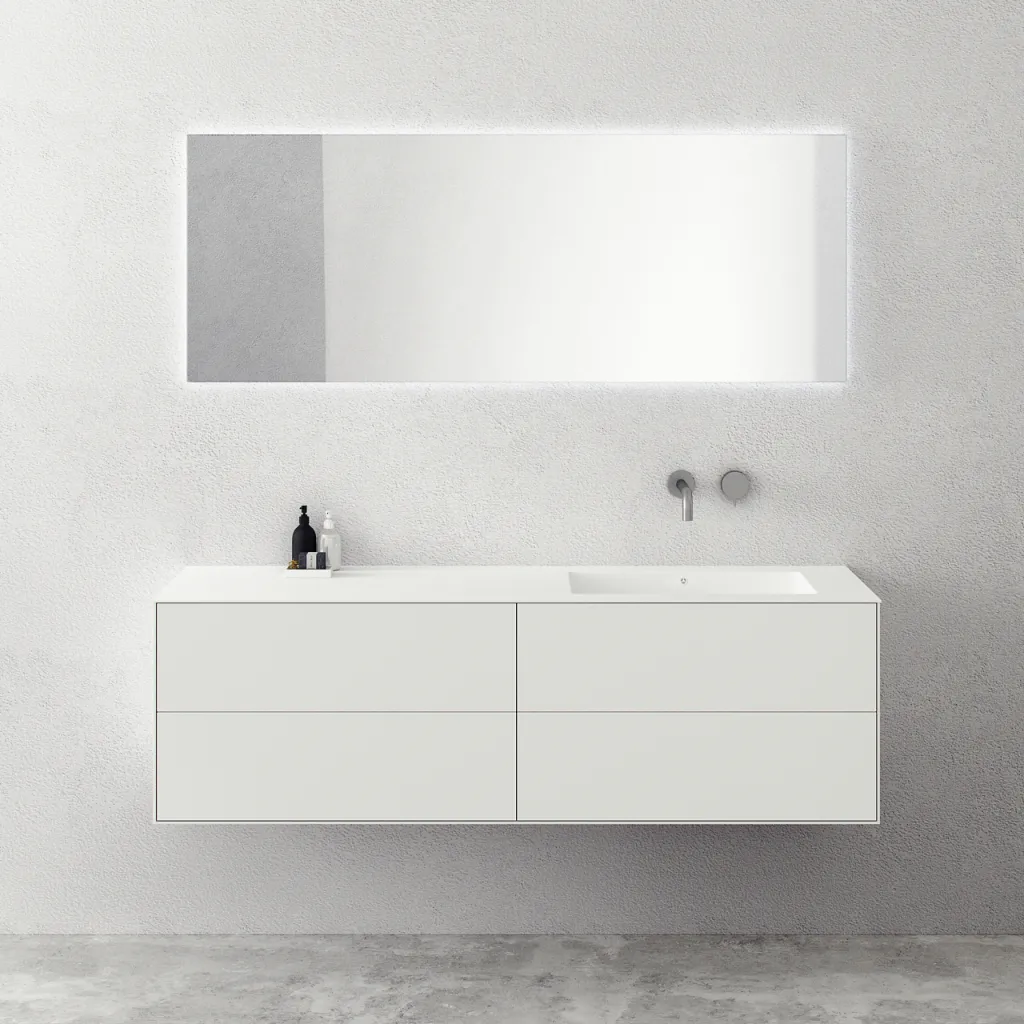 Copenhagen Chic 160R - Badrumsmöbler, Corian®, Mattvit