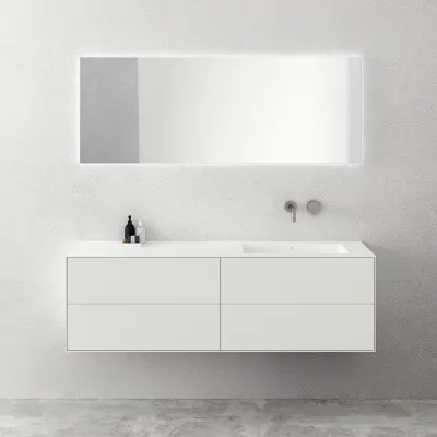 Copenhagen Chic 160R - Badrumsmöbler, Corian®, Mattvit