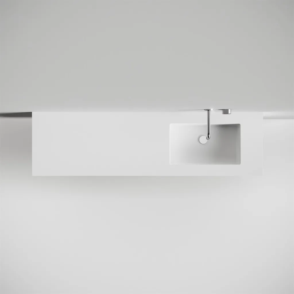 Copenhagen Chic 180R - Badrumsmöbler, Corian®, Mattvit