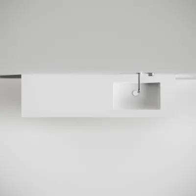 Copenhagen Chic 180R - Badrumsmöbler, Corian®, Mattvit