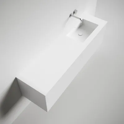 Copenhagen Chic 180R - Badrumsmöbler, Corian®, Mattvit