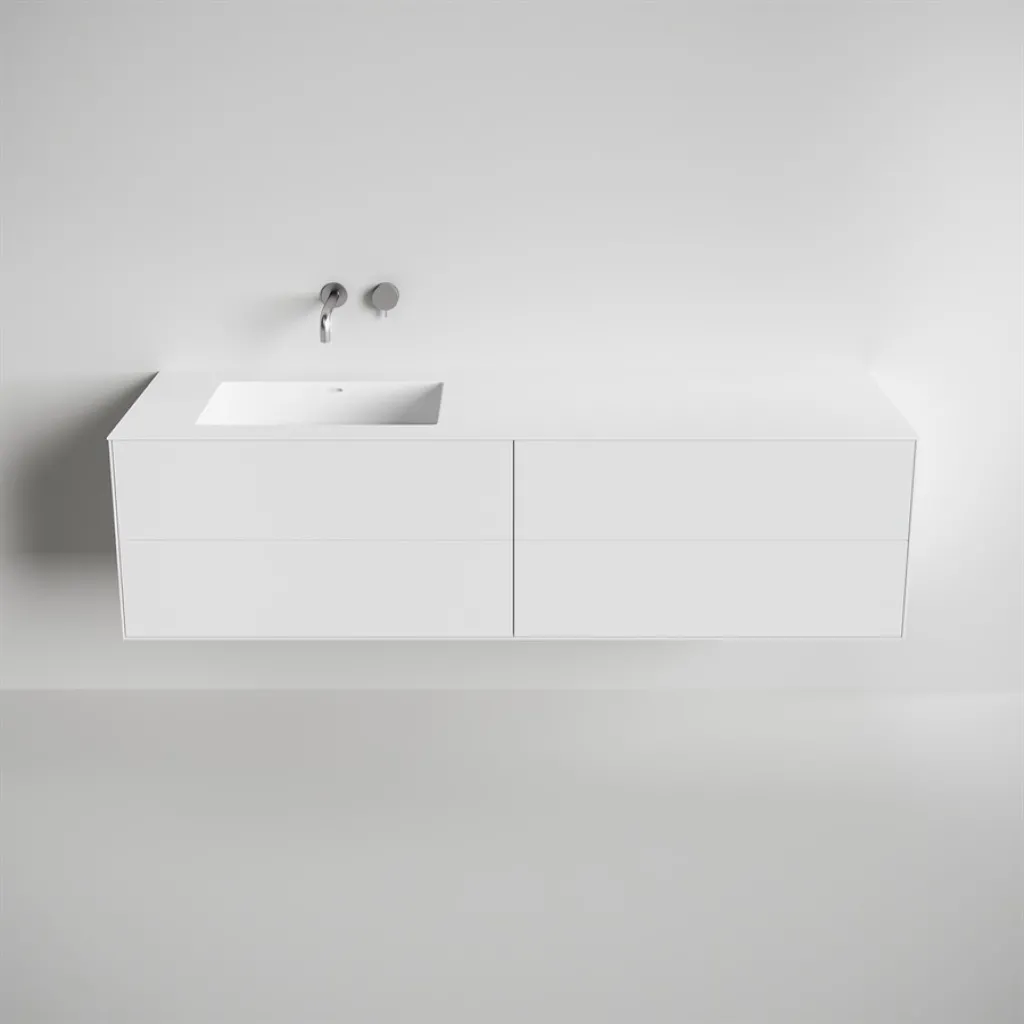 Copenhagen Chic 180L - Badrumsmöbler, Corian®, Mattvit