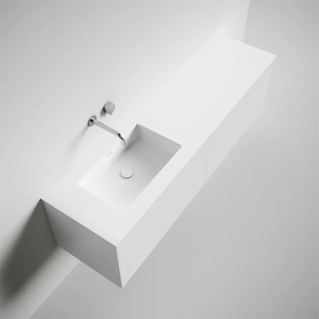 Copenhagen Chic 180L - Badrumsmöbler, Corian®, Mattvit