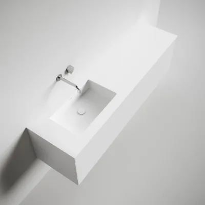 Copenhagen Chic 180L - Badrumsmöbler, Corian®, Mattvit