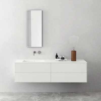 Copenhagen Chic 180L - Badrumsmöbler, Corian®, Mattvit