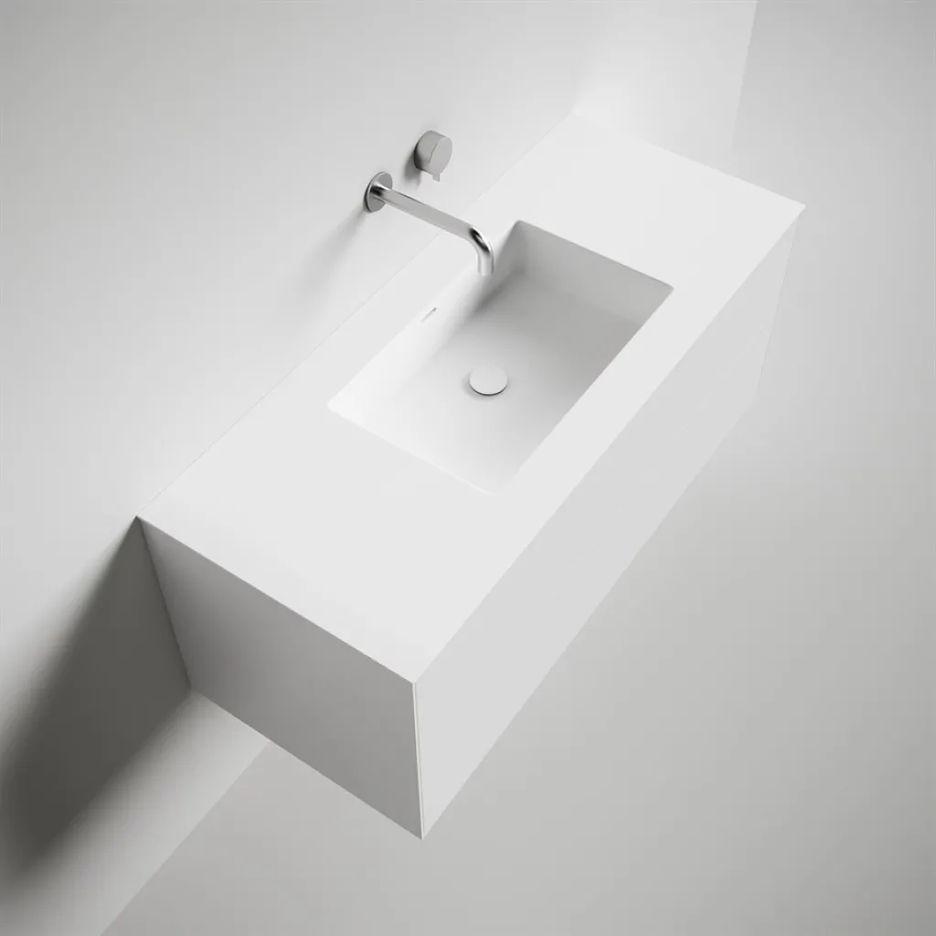 Copenhagen Chic 120 - Badrumsmöbler, Corian®, Mattvit