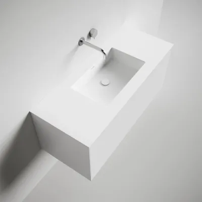 Copenhagen Chic 120 - Badrumsmöbler, Corian®, Mattvit