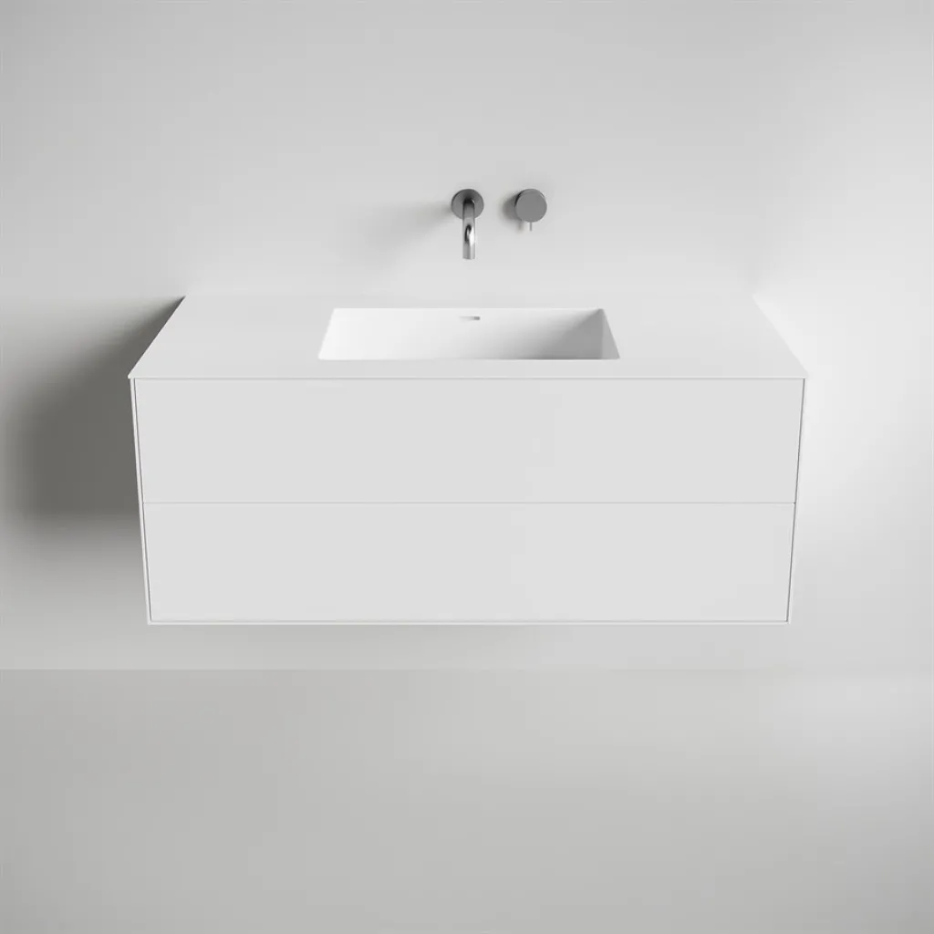 Copenhagen Chic 120 - Badrumsmöbler, Corian®, Mattvit